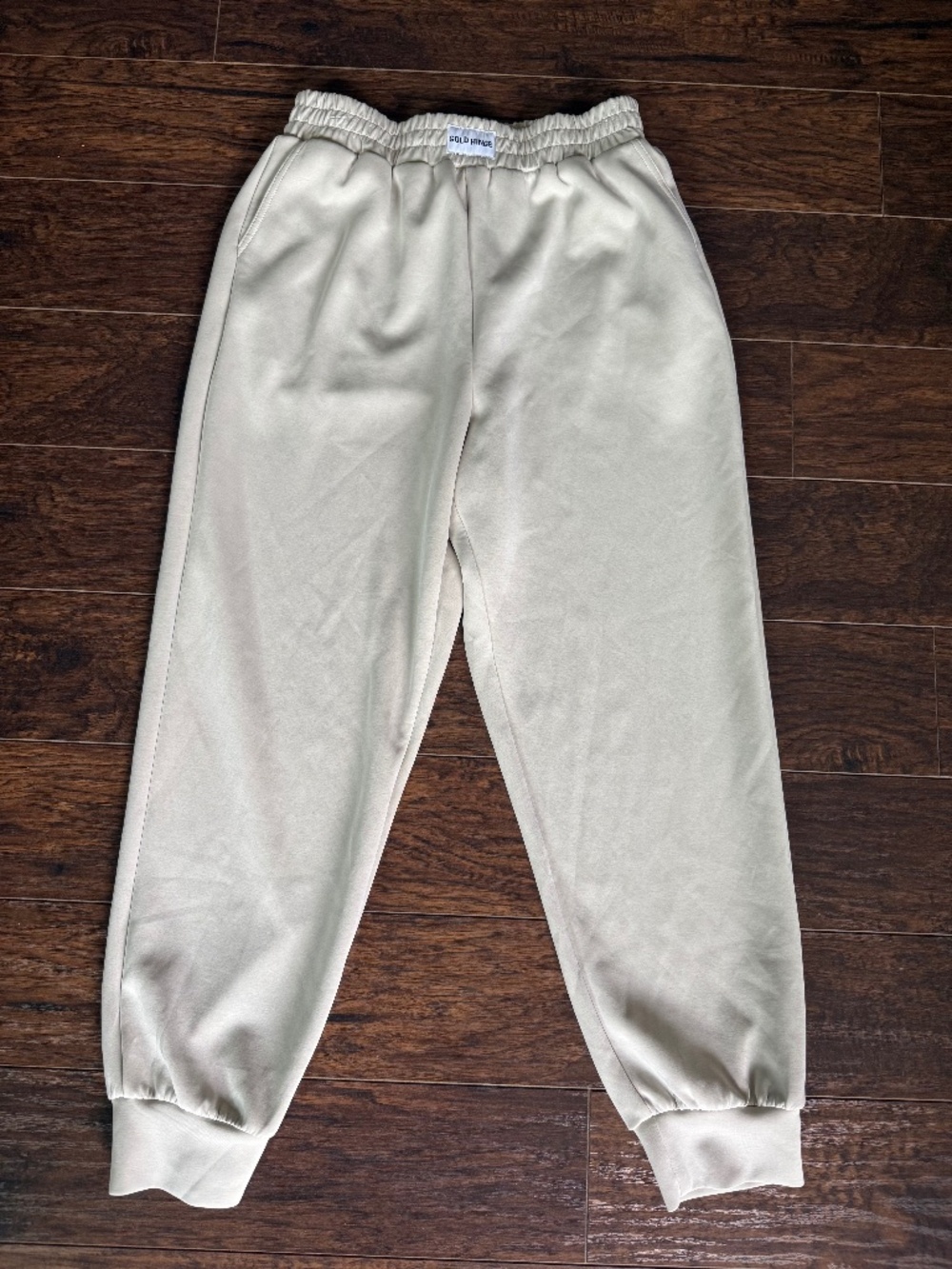 Gold Hinge Cream Oatmeal Jogger Pants Size M Pull-On Casual Lounge